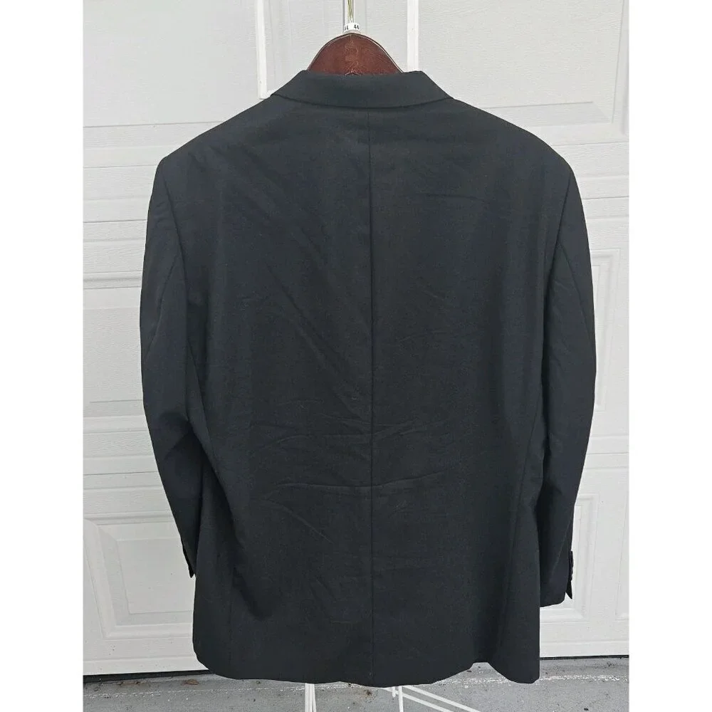 Geoffrey Beene Mens Size 44L Black Wool Blazer Sports Coat